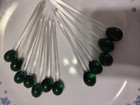 10 Vintage Mcm Glass Cocktail Pics Green Olive Red Dot Barware Set Mid-century