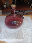Amethyst Colored Hand Blown Glass Decanter With Cork Stopper  542