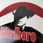 Vintage Marlboro Cigarette Sign - Porcelain Tobacco Gas Pump Plate Sign