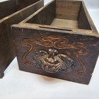 2 Vintage Treadle Sewing Machine Cabinet Wood Drawers Metal Pulls  13x5x4 In 