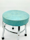 Vintage Cosco Turquoise Stool Chrome Legs Mcm