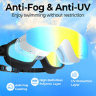 Share Large Frame Swimming Goggles Anti-fog Uv Protection Wide View Pool Glasses