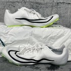 Nike Track   Field Spike Shoes Mens Size 9 White Black Volt Racing Dr2741-102