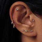 S925 Sterling Silver 18k Gold Plated Zircon Minimalist Mini Stud Earrings Women
