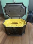Vintage Max Klein Brown Plastic Faux Wood Large Sewing Box Organizer With Tray