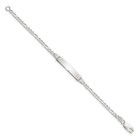 Sterling Silver Children s Figaro Chain Id Bracelet 6  For Women 3 15gm