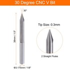 5pcs Cnc V Bit 30 Degree 1 8  Shank 0 3mm Tip Engraving V Bits Chamfer End Mill 
