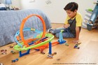 Hot Wheels Action Loop Cyclone Challenge Track Set Toy Car 18-in Tall 2 Ways Rac