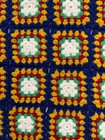 Vintage Handmade Afghan Throw Blanket Granny Square Crochet Knit 64x42 Blue