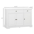 Modern Sideboard Buffet Cabinet With Storage Cupboards And Drawers White
