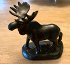 Rare Blue Mountain Pottery Large Antler Moose Elk Figurine Pewter Finish Canada