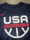 Nike Dri Fit Usa Basketball Warm Up Team Issue Shirt Size Small Blue