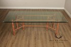 Mcguire Hollywood Regency Glass Top Bamboo Dining Table
