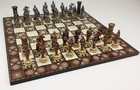 Medieval Times Crusades Armored Knight Chess Men Set W  17  Mosaic Color Board