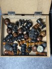    antique Handmade Wooden Chess        Figures Set With Box