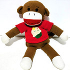 Sock Monkey - Dan Dee Original - Red Shirt W cupcake - 16  Plush Monkey 