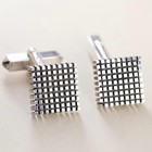 Vintage Sterling Silver Square Dotted Cuff Links  Handmade 925 Cufflinks
