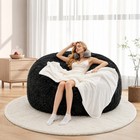 6  Sparkly Fuzzy  Bean Bag Chair Memory Foam Large Round Sofa
