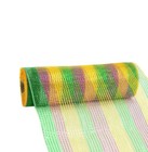Metallic Mardi Gras Deco Mesh - 10  X 10 Yards  Stripes  Purple Green Gold