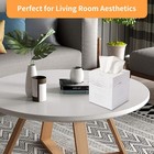 Tissue Box Cover Square  Rustic White Wooden Tissue Box Holder For Kleenex -    