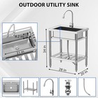 28 x20 x34  Stainless Steel Utility Sink Commercial Kitchen Sink Single Bowl Us