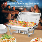 Chafing Dish Buffet Set 6 Pack 8qt Stainless Steel Rectangle Chafer For Catering