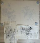 Vtg Artex   Tri-chem Liquid Paint Embroidery Picture - Set Of Two Cardinals 2114