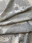 13 x64  Japanese  Kimono Silk Fabric  White Base  Edo Komon  Fan Pattern F48