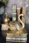Pair 2 Antique-gold Art Deco Swan Vintage Books Bookends Swans Shelf 2 Book Ends