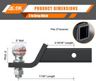 Trailer Hitch Ball Mount With 2 Inch Drop And 2 Inch Ball For Vehicle Towing