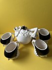 Vtg Sigma Taste Setter Black And White Pierrot French Clown Teapot And Cup Set