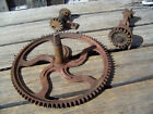 Industrial Cast Iron Cog Sprocket Gears Steampunk Machine Age Rustic Farm Decor