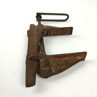 Unusual Vintage 3-pc Cast Iron Scissor Leg C-clamp Rare Collectible Marked R S A