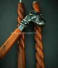 Victorian Designer Brass Handle Spiral Vintage Antique Wooden Walking Stick Gift