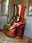 New Club Exx Ce18-1018 Holographic Platform Boots Sz 7-7 5  Festival burning Man