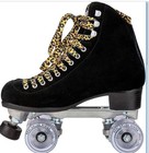 New Moxi Black Suede Panther Roller Skates 7 Fits Women s Size 8 Outdoor Wheels