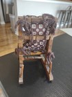 Vintage Clothespin Rocking Chair Pin Cushion Sewing Caddy 6 X 7  Rustic Doll