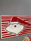 6- Flocked Vintage Christmas Cards Dog Santas Girl Used And Unused