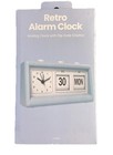 Gems Retro Alarm Clock Analog Flip Date Display Blue New In Box