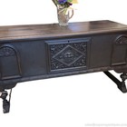 Antique West Branch Cedar Chest Carved Blanket Trunk Annie Sloan Black 48 