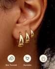 Besteel 3pairs 14k Gold Plated Hoop Earrings Set For Women Chunky Earring Silver