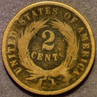 1864 Two Cent Piece Bronze Us Type Coin 2c - Read Description  64b