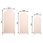 3 Matte Fitted Spandex Round Top Wedding Arch Backdrop Stand Covers Set Party