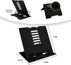 Adjustable Metal Book Stand For Reading  Full Black  Ergonomic Holder