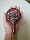 Japanese Traditional Wood Carved  kamakurabori  Hand Mirror 