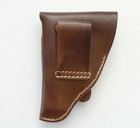 German Army Wwii Ww2 Repro 25 Cal Holster Brown Leather Czech Made With Sewn Tab