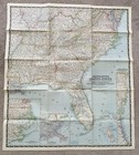 Vtg National Geographic Map Southeastern United States Feb 1947