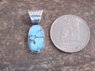 Native American Sterling Silver   Kingman Turquoise Pendant By Yellowhair