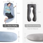 57  Grey U Shaped Pregnancy Body Pillow Full Body Maternity Support For Back
