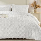 5pcs Boho Duvet Cover Size Tufted Duvet Cover With Zipper   Ties  Queen White